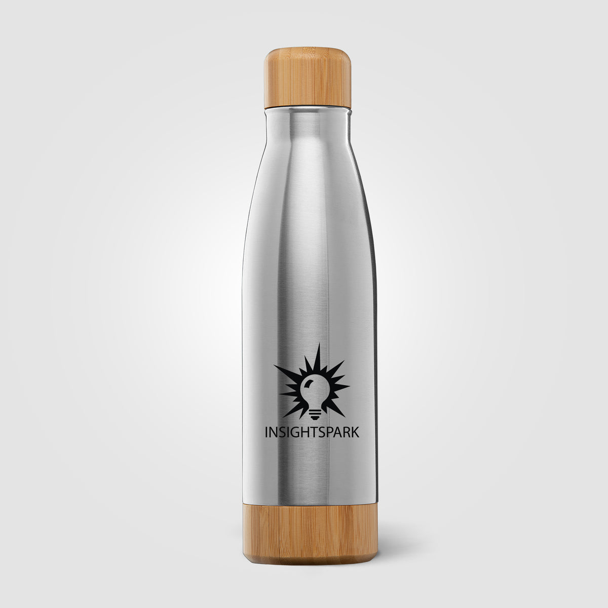 Ibiza Bamboo - 650 ml Bouteille en acier inoxydable à double paroi