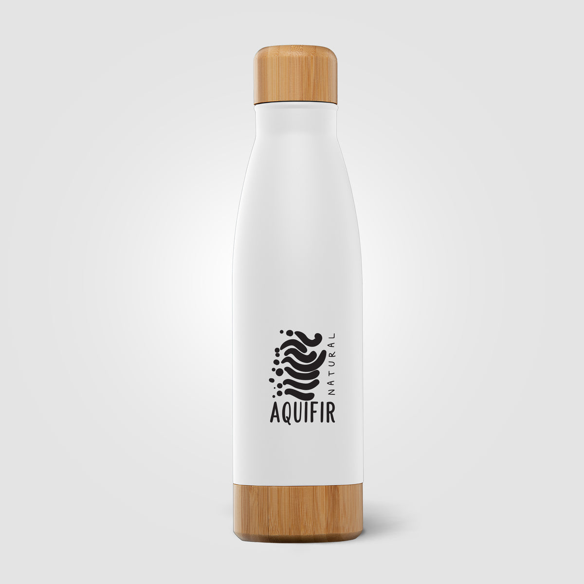 Ibiza Bamboo - 650 ml Bouteille en acier inoxydable à double paroi