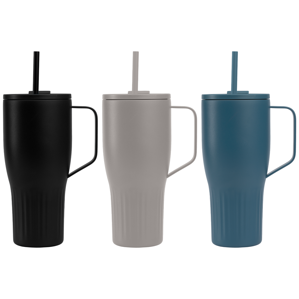 Gobelet Majesty en acier inoxydable recyclé avec paille - 890 ml