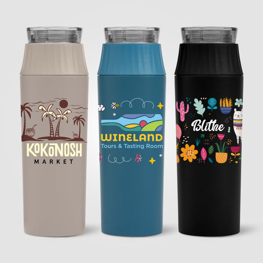 Gourde Majesty à couvercle étanche en acier inoxydable recyclé - 590 ml