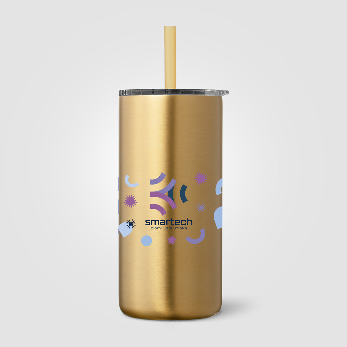 Gobelet Borealis en acier inoxydable recyclé avec paille - 475 ml