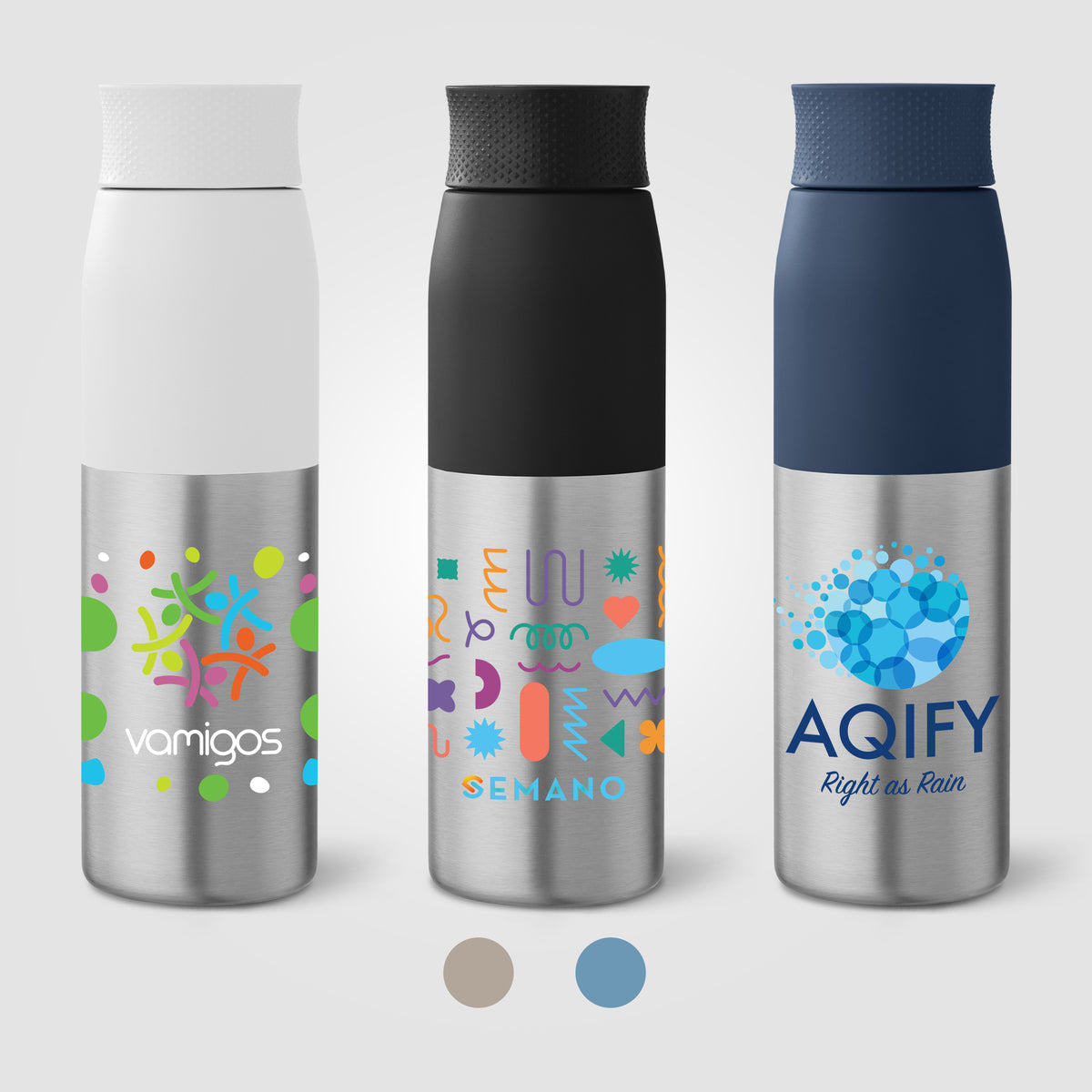 Bouteille Borealis à couvercle à torsion en acier inoxydable recyclé - 650 ml