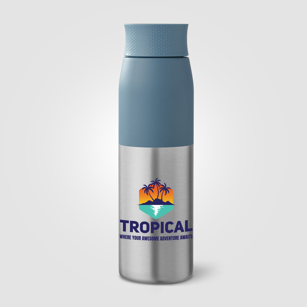 Bouteille Borealis à couvercle à torsion en acier inoxydable recyclé - 650 ml