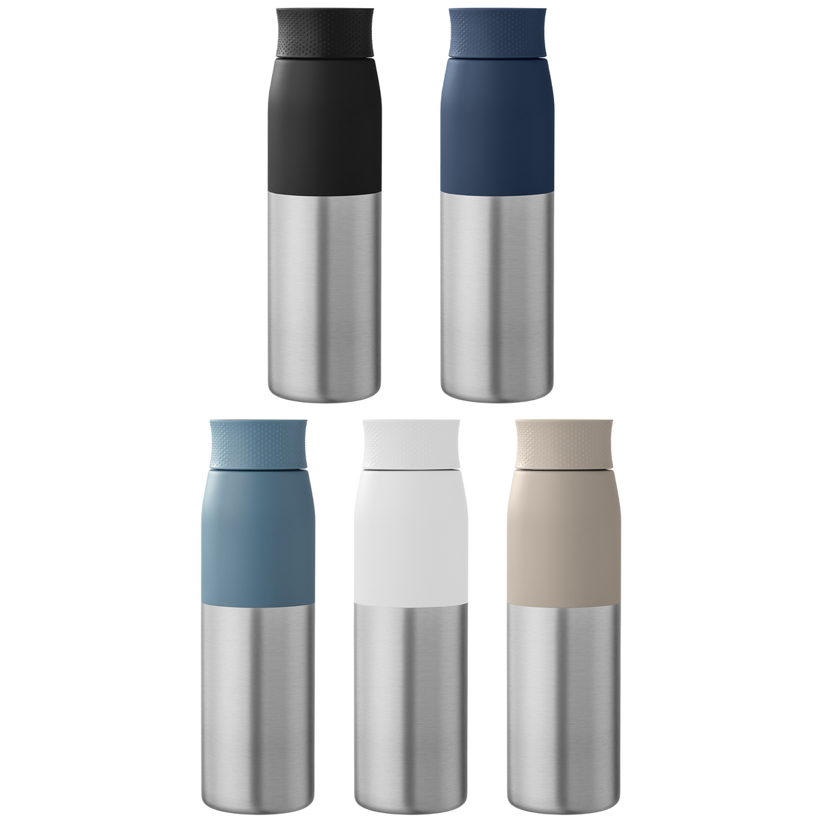 Bouteille Borealis à couvercle à torsion en acier inoxydable recyclé - 650 ml