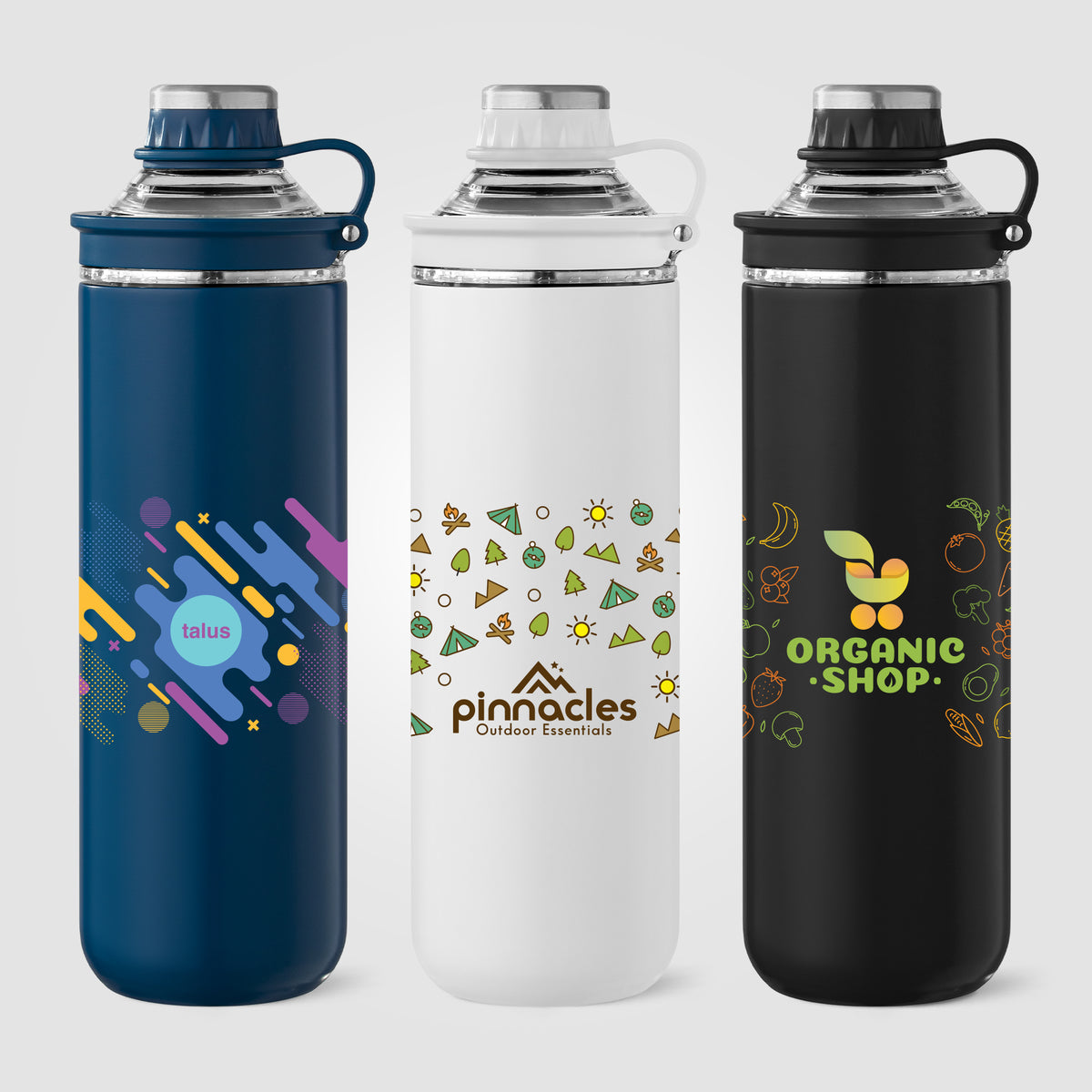 Bouteille Oasis avec couvercle et poignée en acier inoxydable recyclé - 680 ml