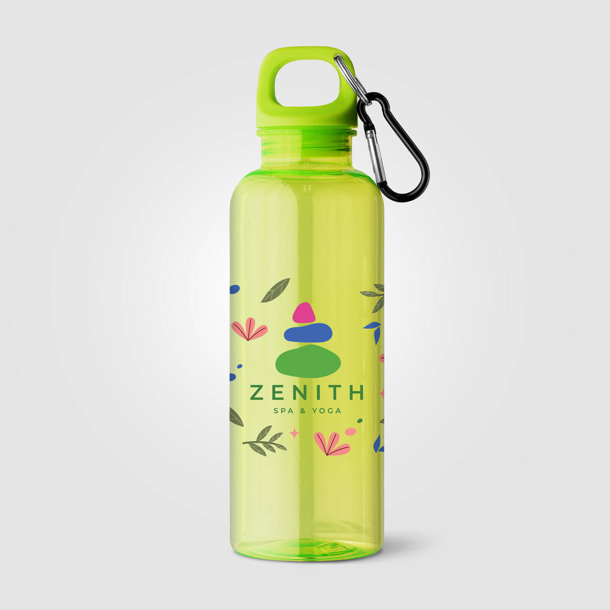 Gourde de vélo Doli, bouchon à vis avec mousqueton, rPET - 500 ml
