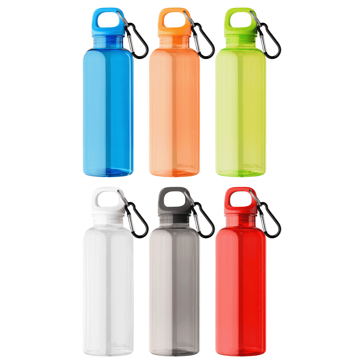 Gourde de vélo Doli, bouchon à vis avec mousqueton, rPET - 500 ml