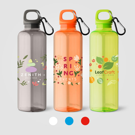 Gourde de vélo Doli, bouchon à vis avec mousqueton, rPET, 740 ml