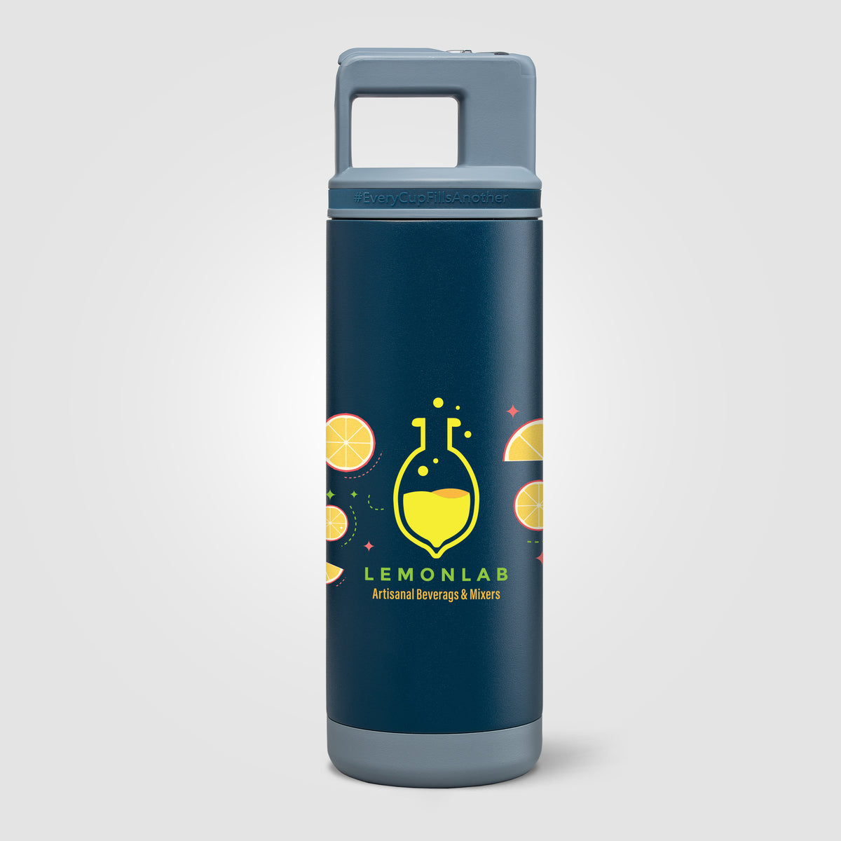 Bouteille Grosche Alpine, acier inoxydable, paille amovible, bouchon flip n’ sip - 590 ml