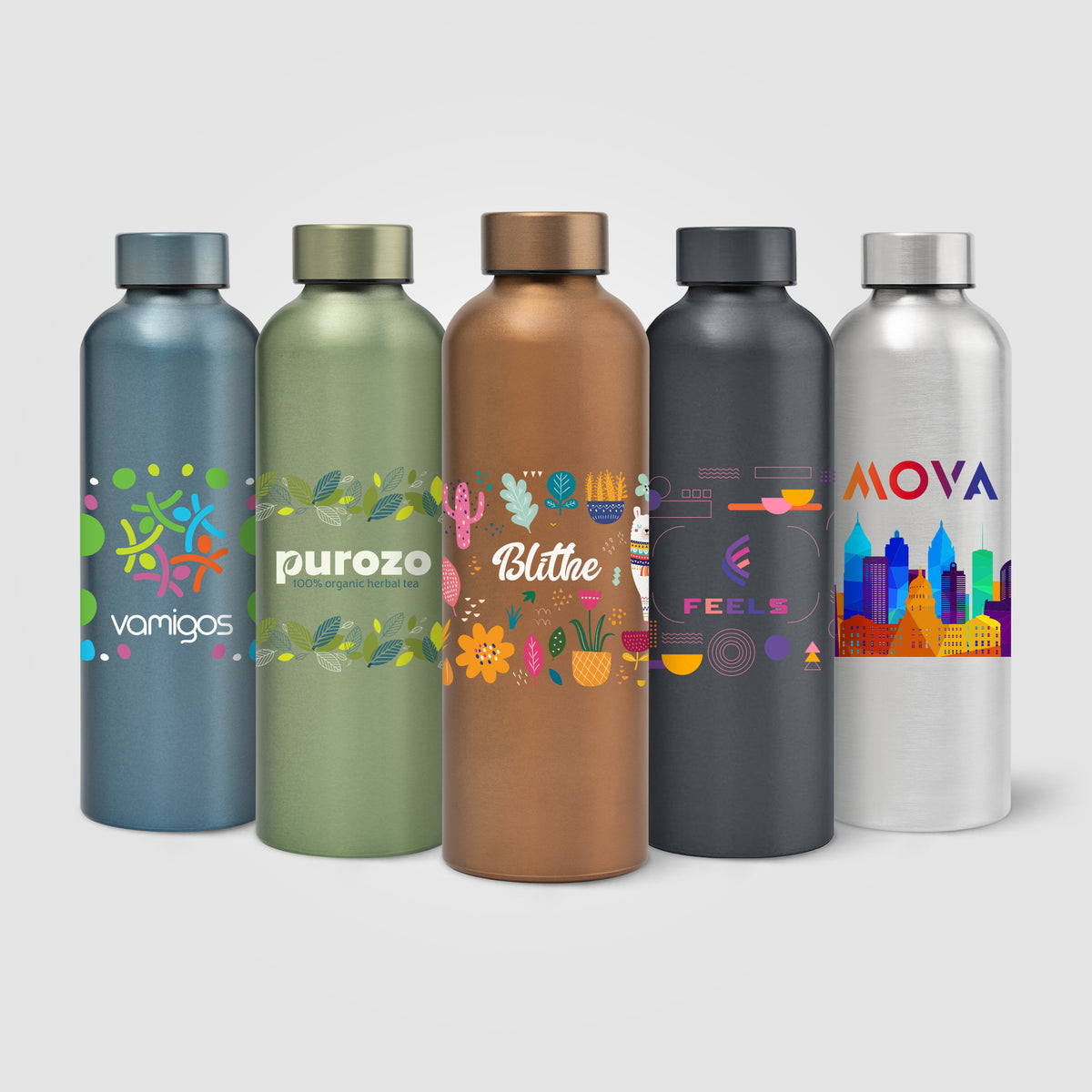 Gourde Astrid en acier inoxydable recyclé – Finition métallisée – 710 ml