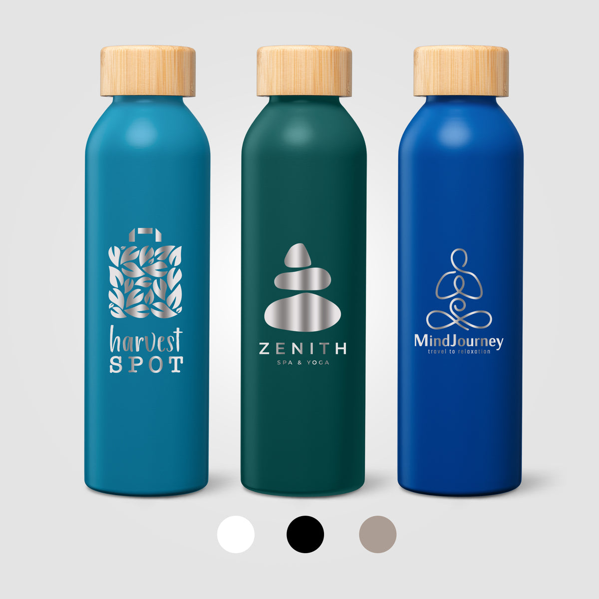 Gourde Eden en acier inoxydable recyclé avec couvercle en bambou – 590 ml