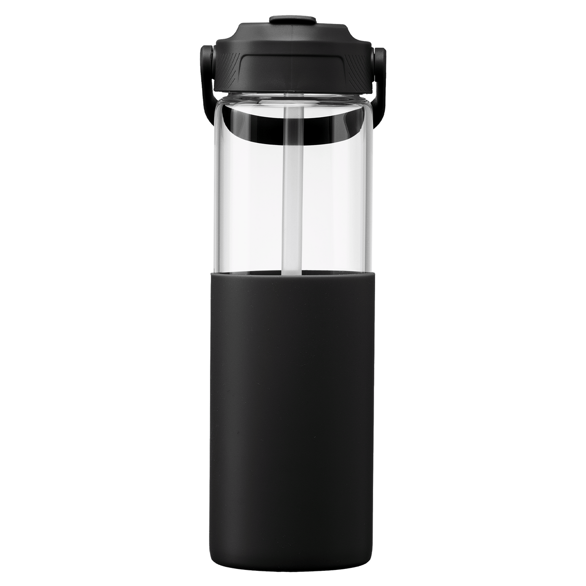 Gourde Juno en verre avec manchon silicone et paille – 590 ml