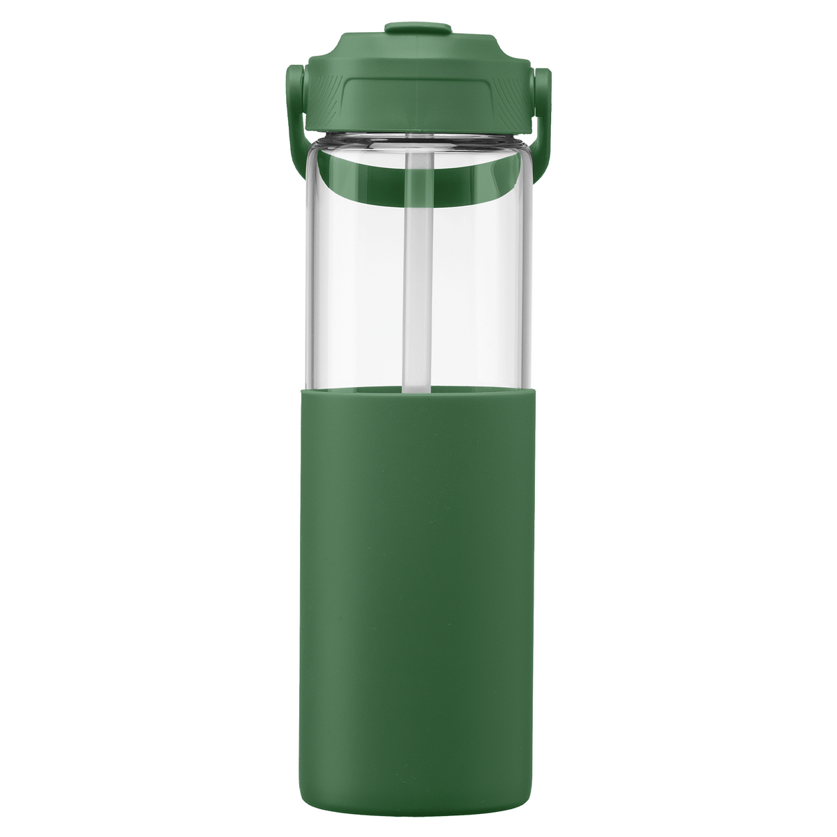 Gourde Juno en verre avec manchon silicone et paille – 590 ml