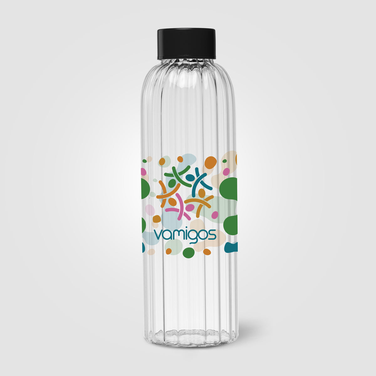 Gourde en verre rainurée Linea – 620 ml