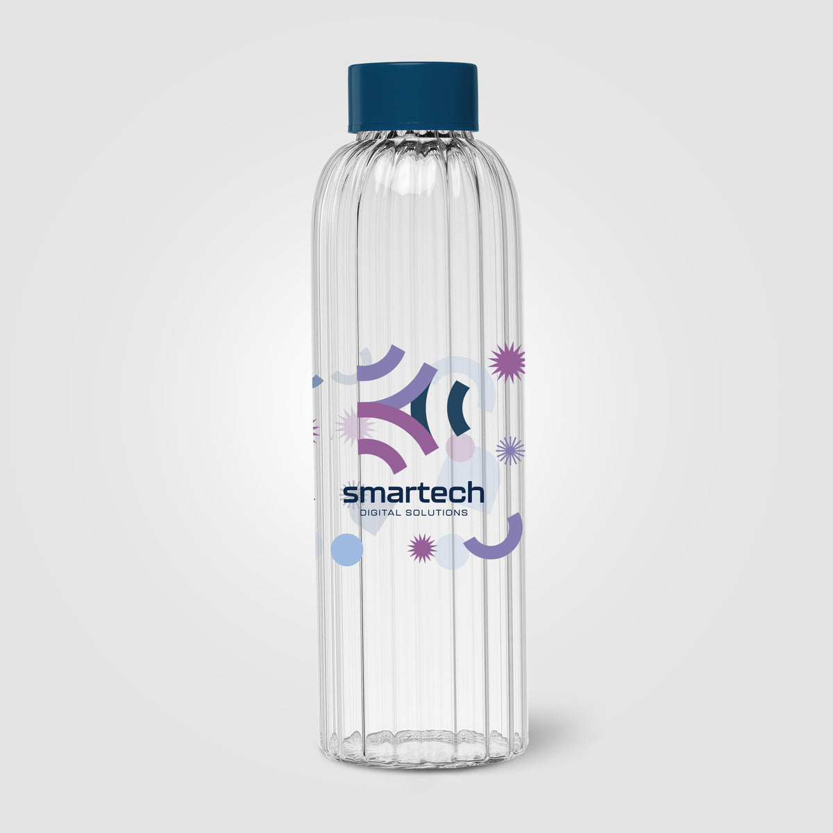 Gourde en verre rainurée Linea – 620 ml