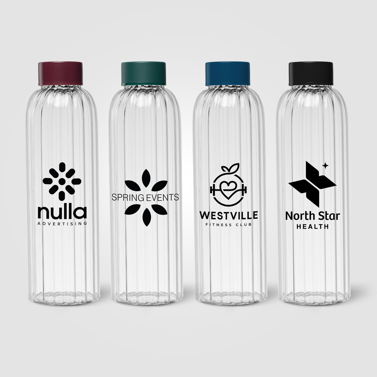 Gourde en verre rainurée Linea – 620 ml