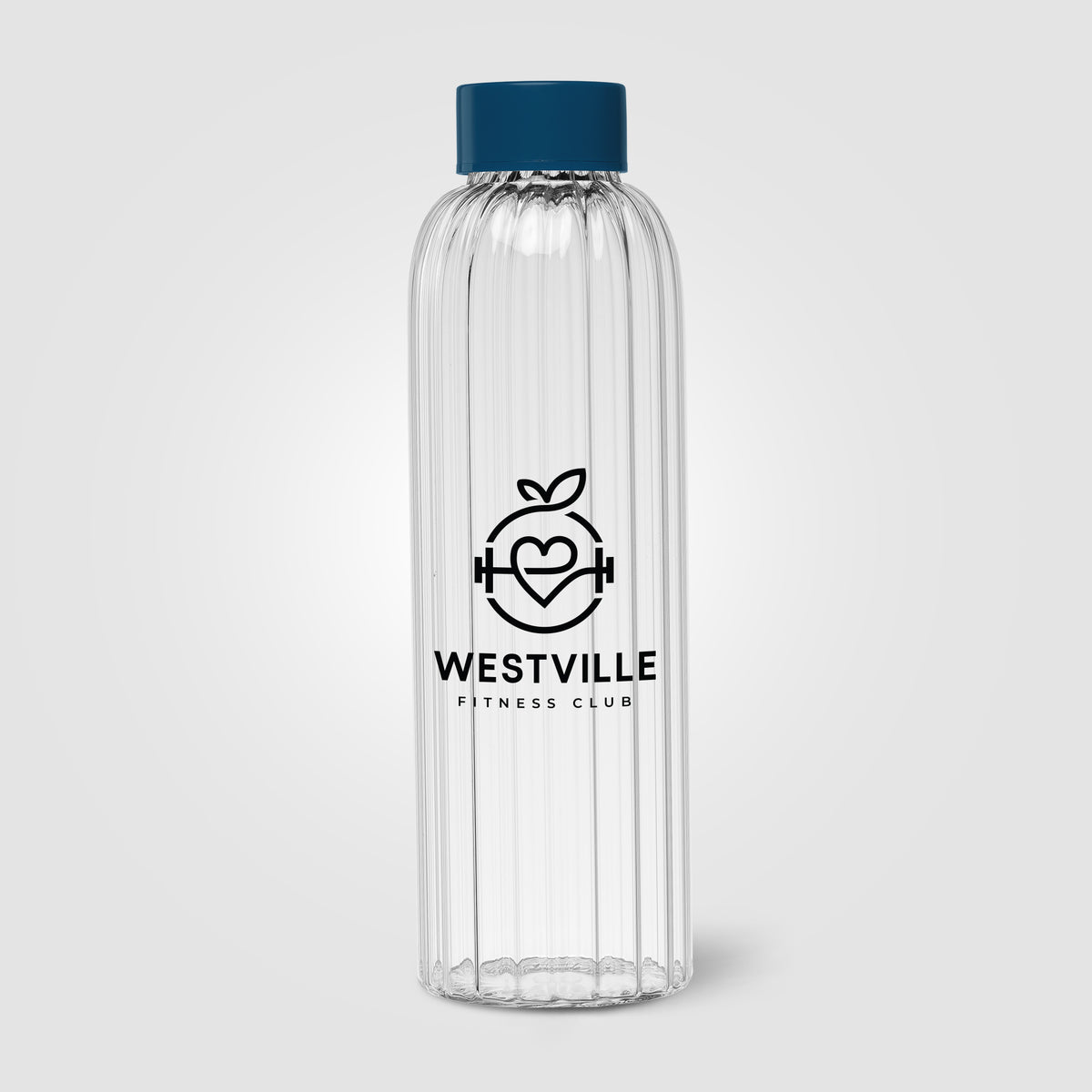 Gourde en verre rainurée Linea – 620 ml