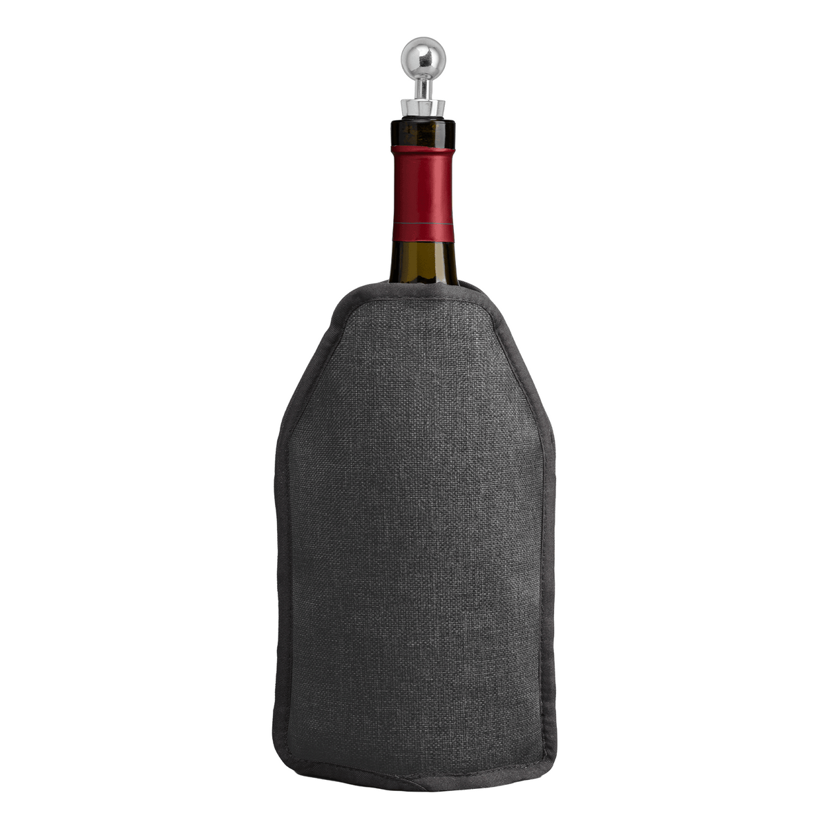 Housse isotherme Nest pour bouteille de vin, polyester recyclé chiné - 16,3 x 22,5 cm