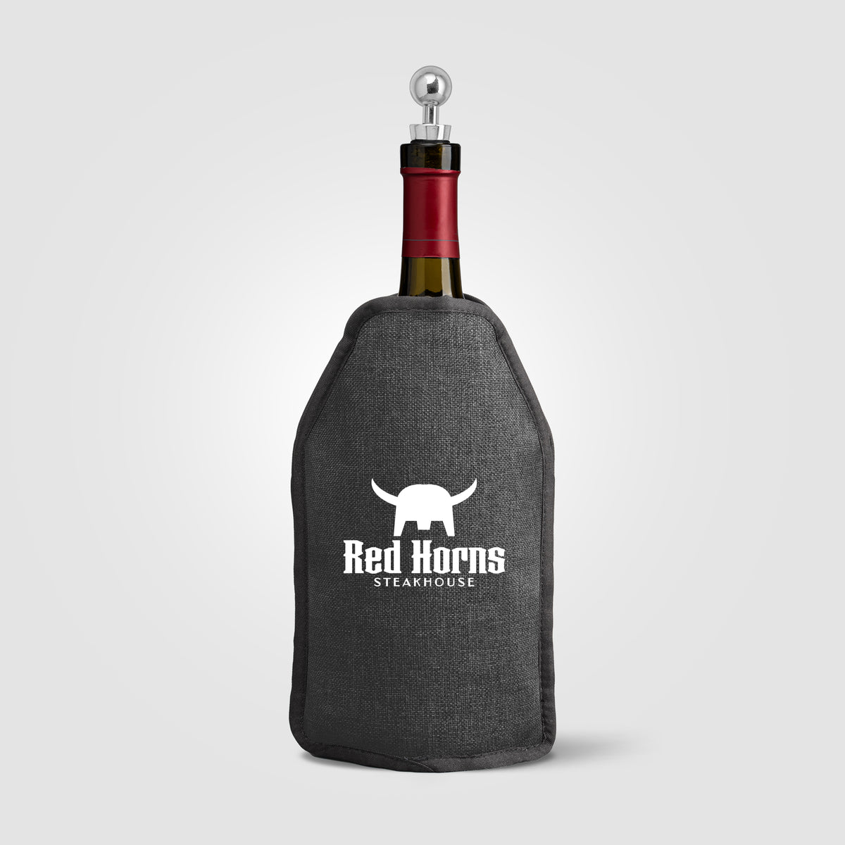 Housse isotherme Nest pour bouteille de vin, polyester recyclé chiné - 16,3 x 22,5 cm