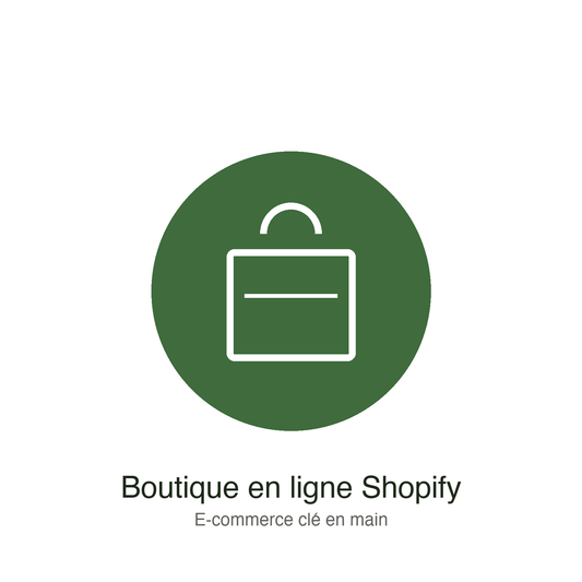 Icône boutique en ligne Shopify pleine propriété — Poire Communication