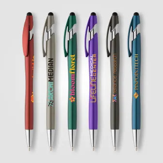 Stylo La Jolla en plastique recyclé avec finition métallique et stylet