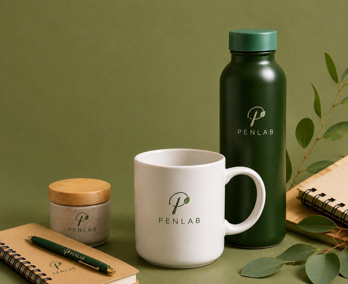 Mug en céramique et gourde isotherme personnalisés Penlab